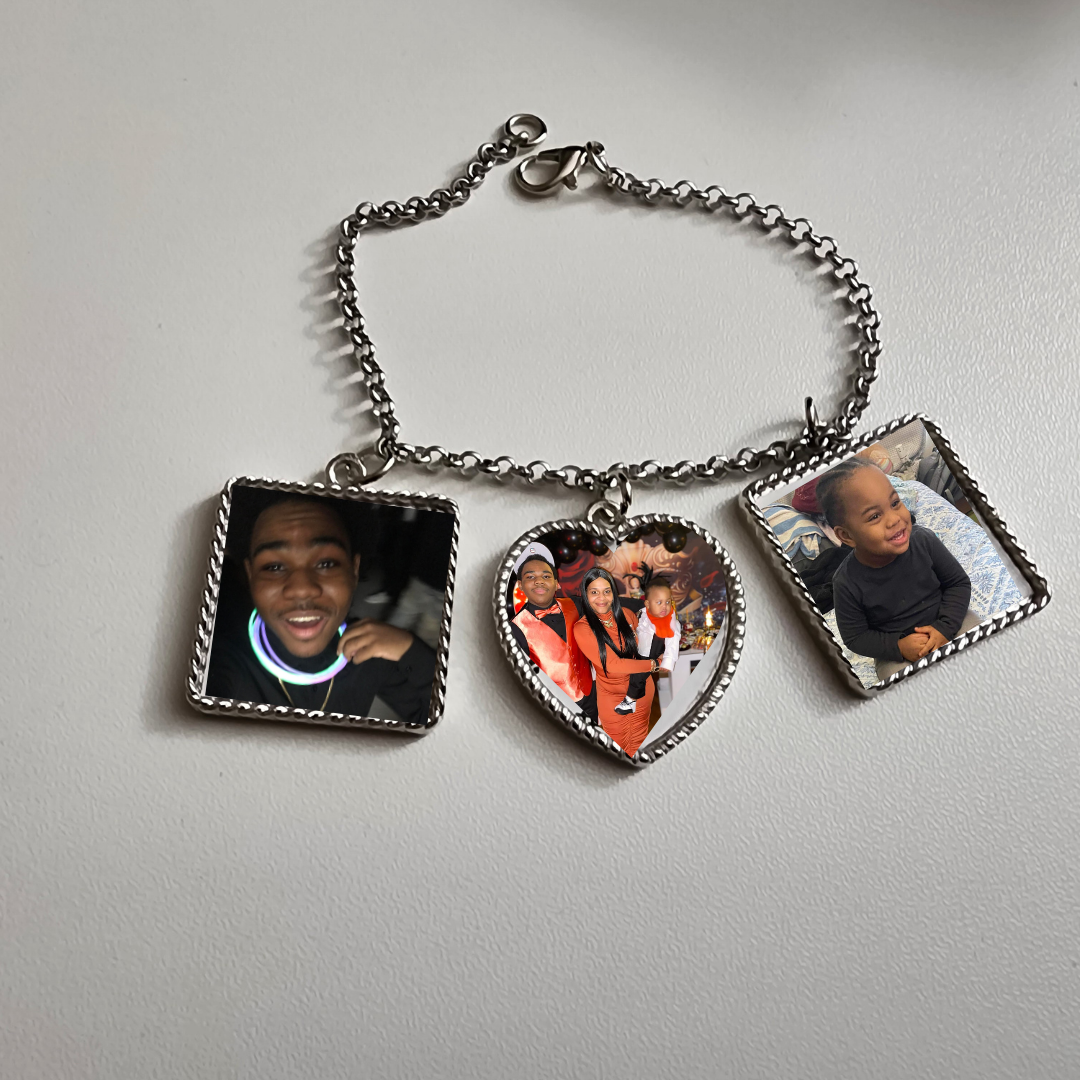 3-Photo Charm Bracelet