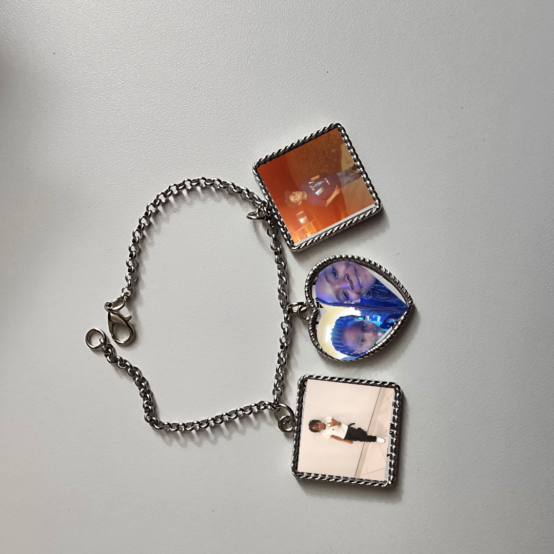 3-Photo Charm Bracelet