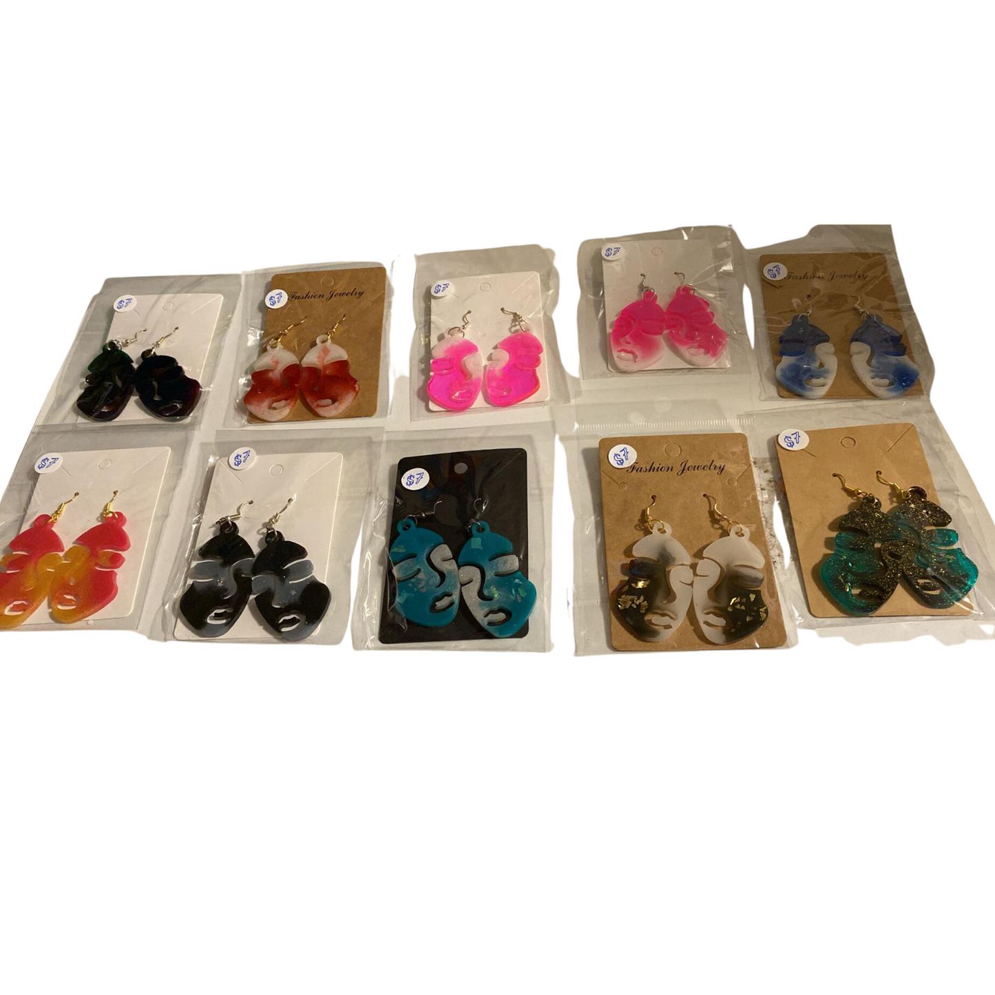 Resin Face Earrings