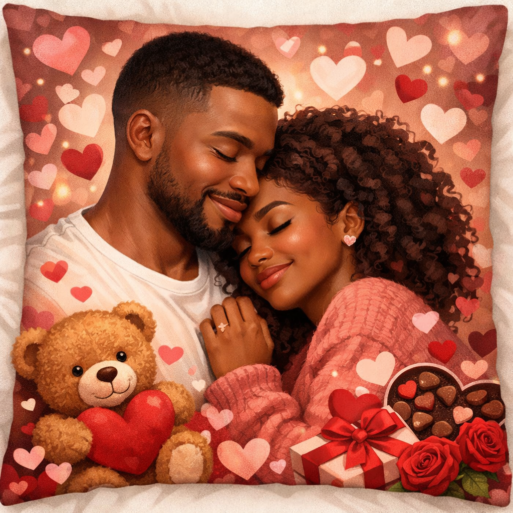 Valentine’s Couple’s Pillow – Personalized Love Keepsake