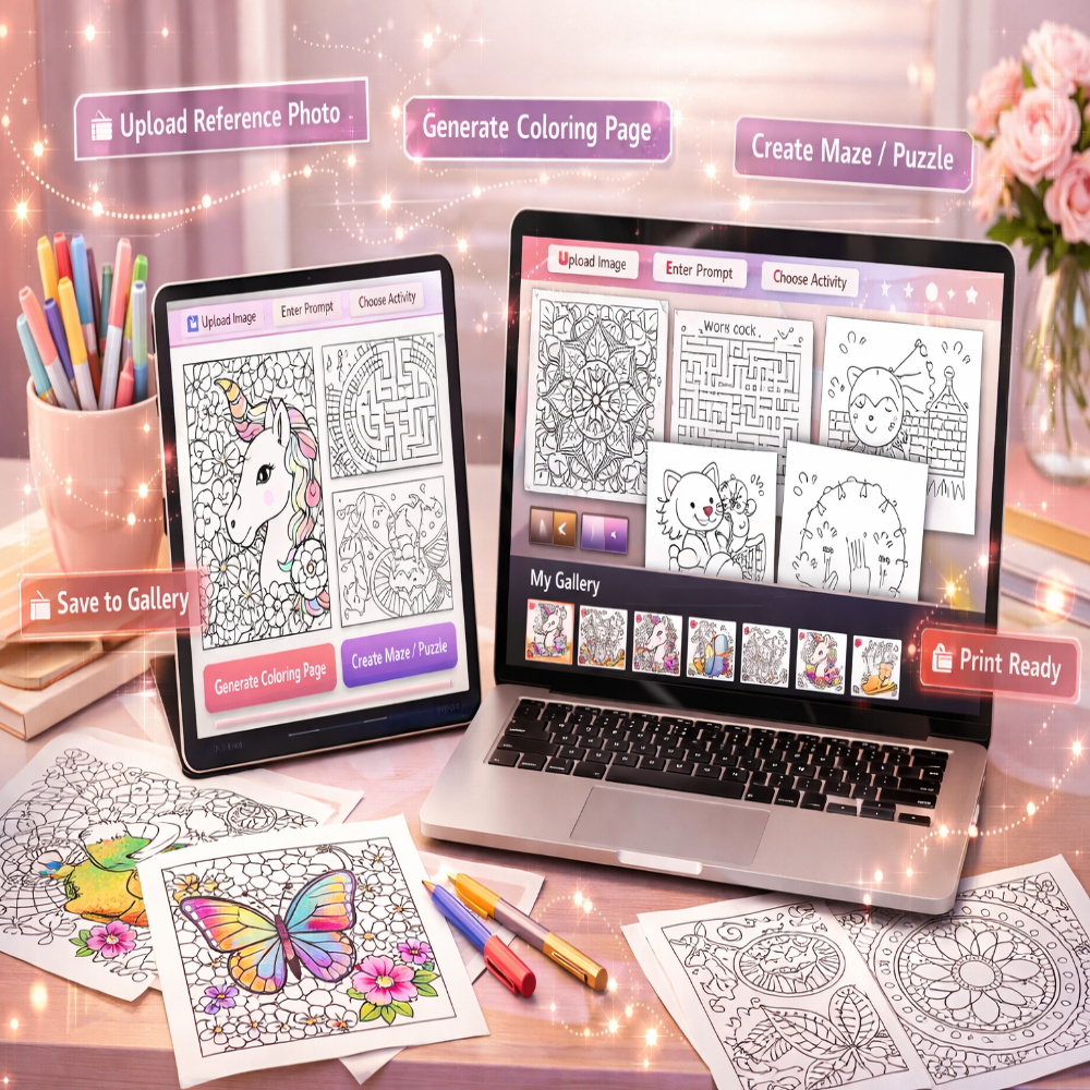 Coloring Page Generator | Create Custom Printables – Bossy's Ambitions