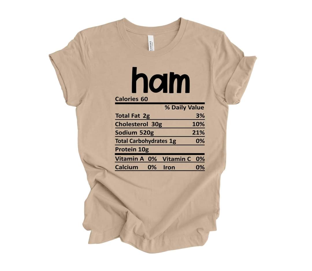 Holiday Dish Nutrition Facts T-Shirts