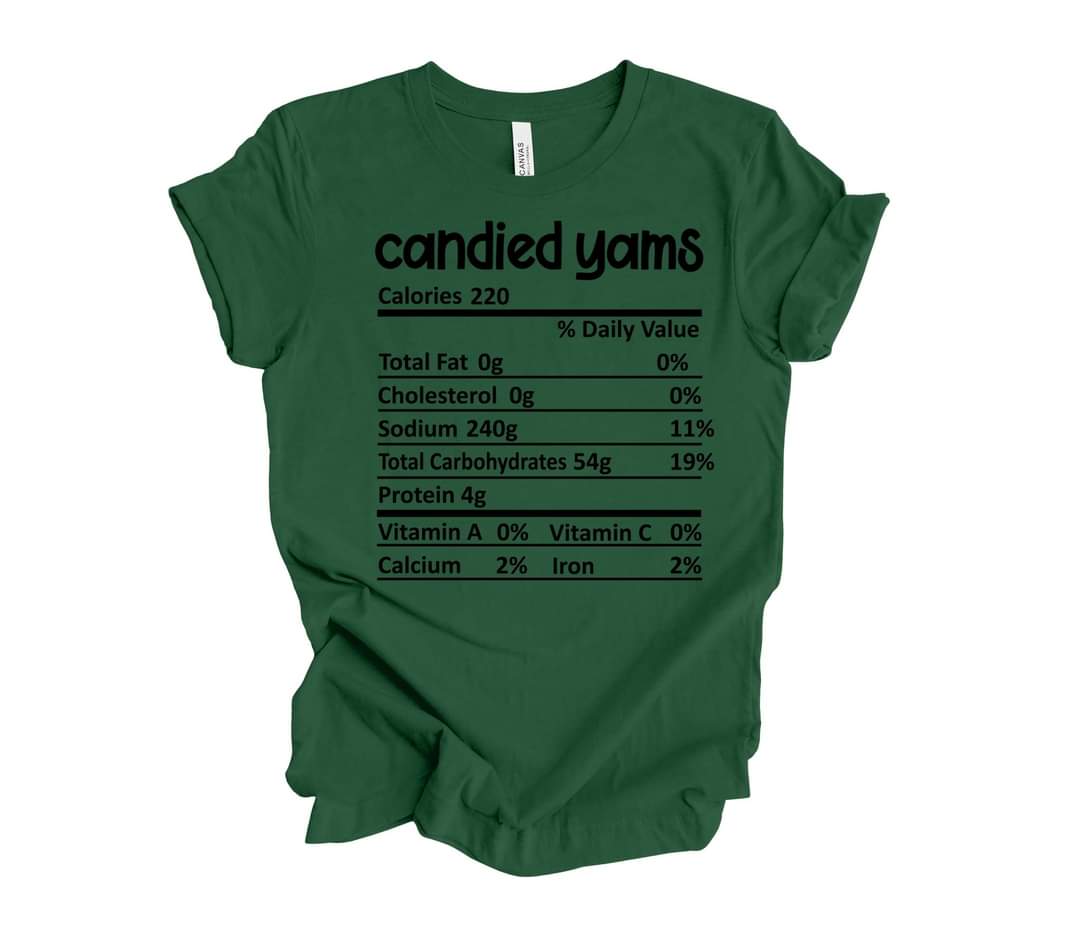 Holiday Dish Nutrition Facts T-Shirts