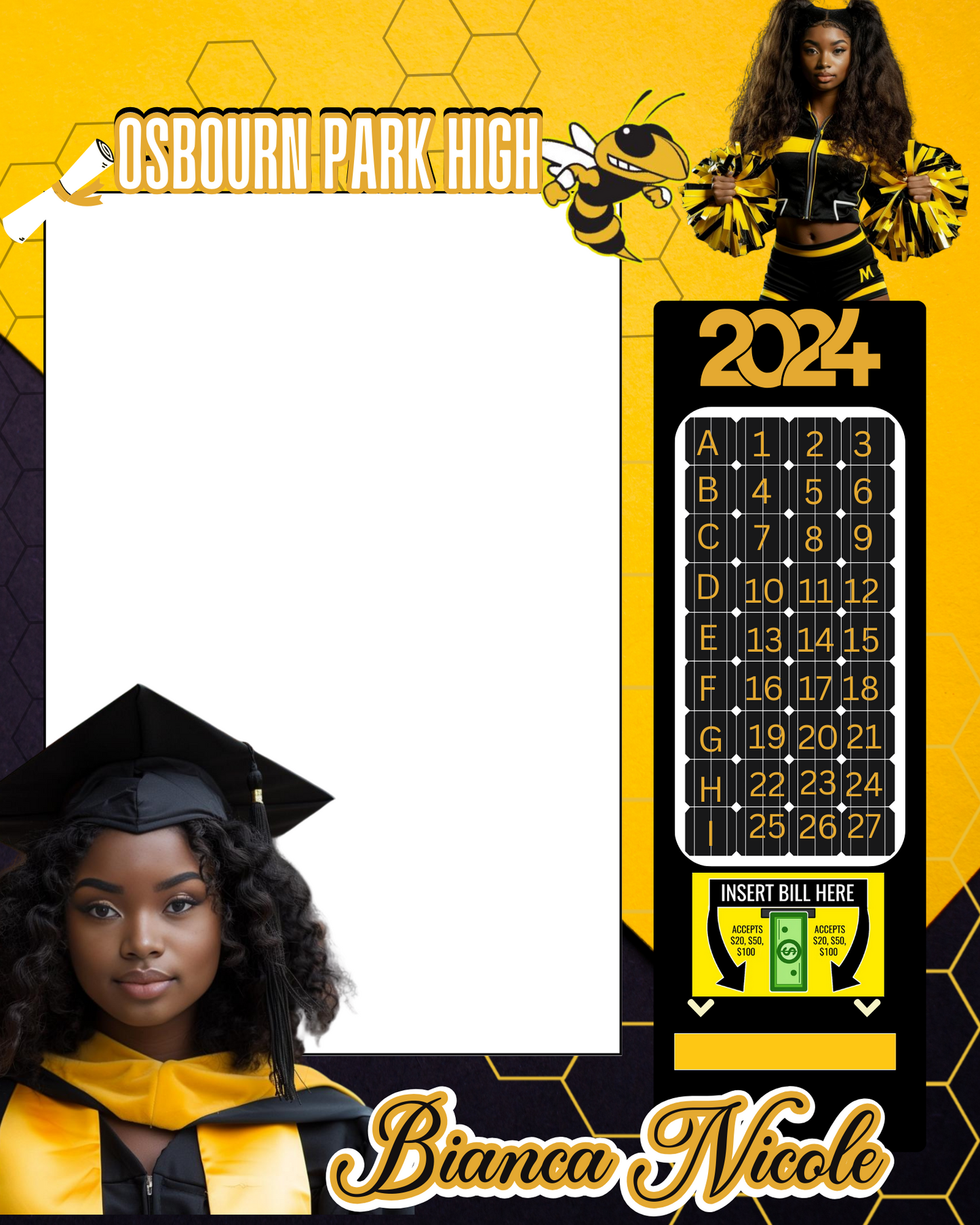 Grad Vending Machine Template Yellow Girl [16 x 20]